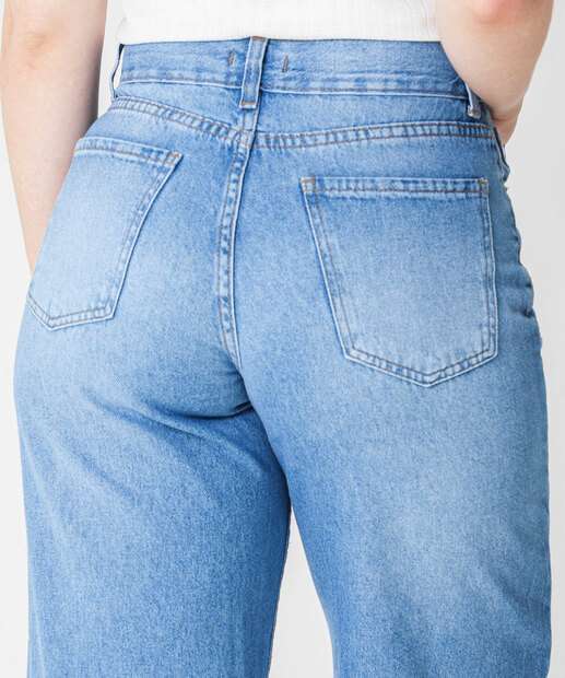 Calça Jeans Wide Leg Feminina Marisa Azul