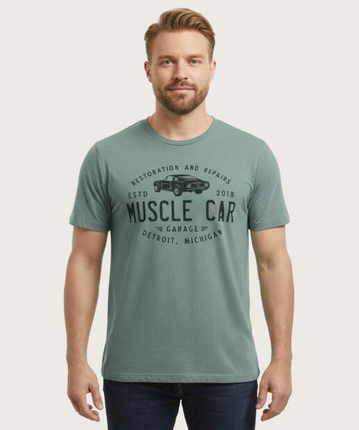 Image_Camiseta Masculina Estampa Frontal Manga Curta