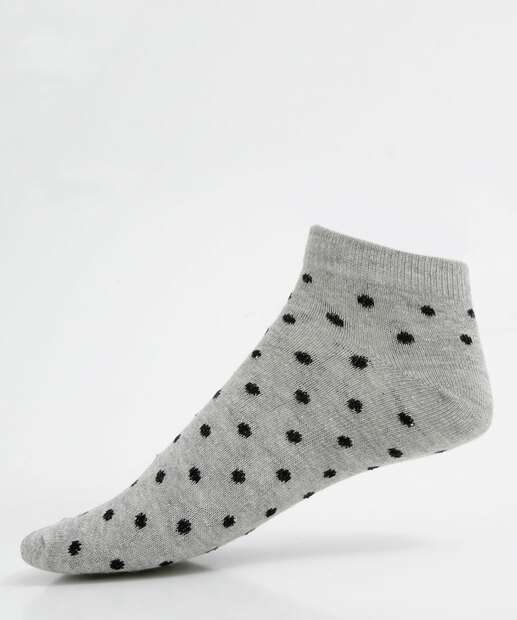 Kit 3 Pares Meias Cano Curto Feminina Estampa Poá 