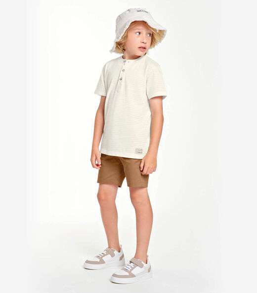 Bermuda Infantil Em Sarja Trick Nick Marrom