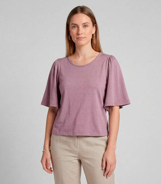 Blusa Feminina Com Manga Godê Infinita Cor Roxo