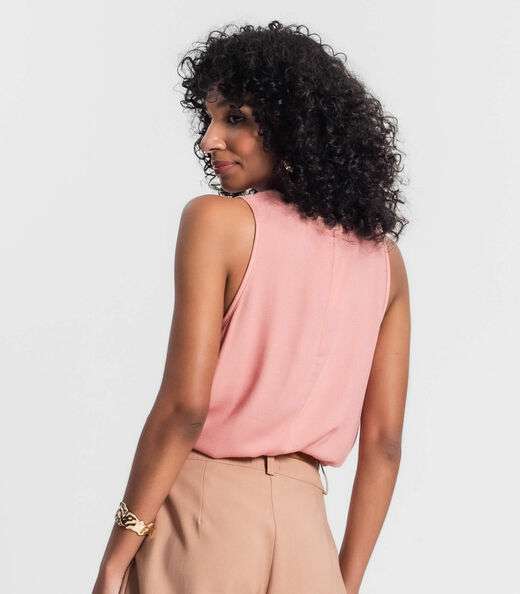 Regata Feminina Em Crepe Rovitex Rosa