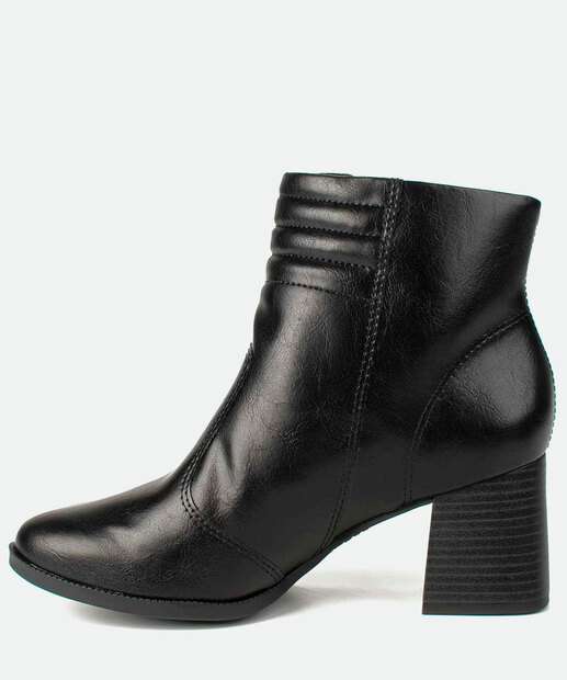 Bota Feminina Cano Curto Salto Grosso Recorte Dakota