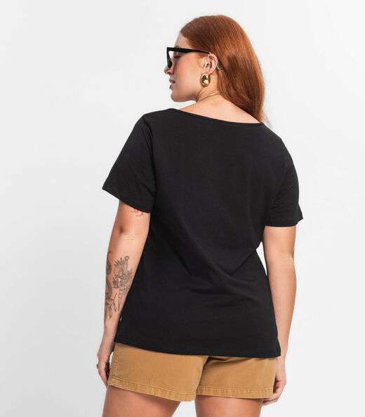 Blusa Feminina Plus Size Secret Glam Preto
