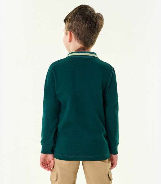 Camisa Polo Infantil Manga Longa Trick Nick Verde