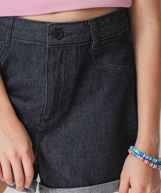 Short Juvenil Jeans Marisa Tam 10 a 16 Preto