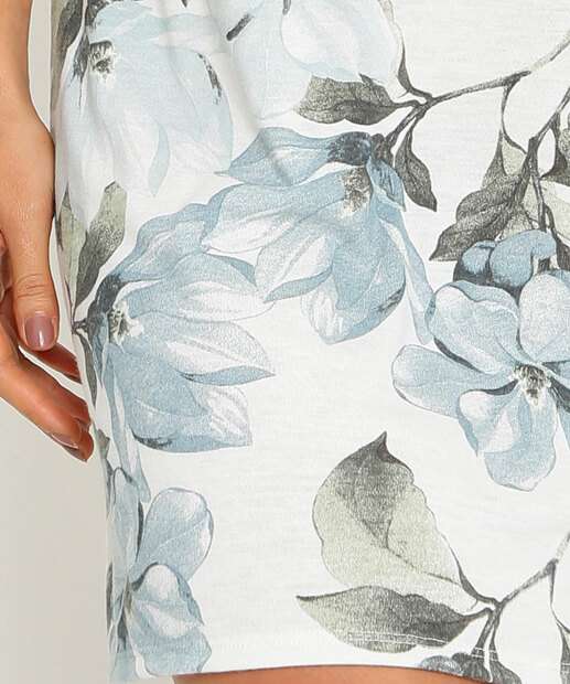 Camisola Floral Recorte Renda Alças Finas Marisa