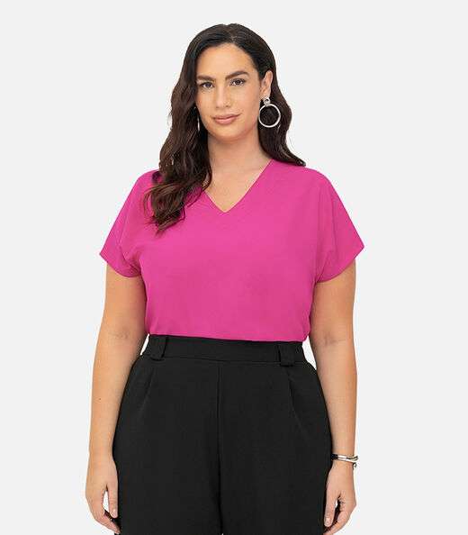 Image_Blusa Manga Morcego Plus Size Secret Glam Rosa