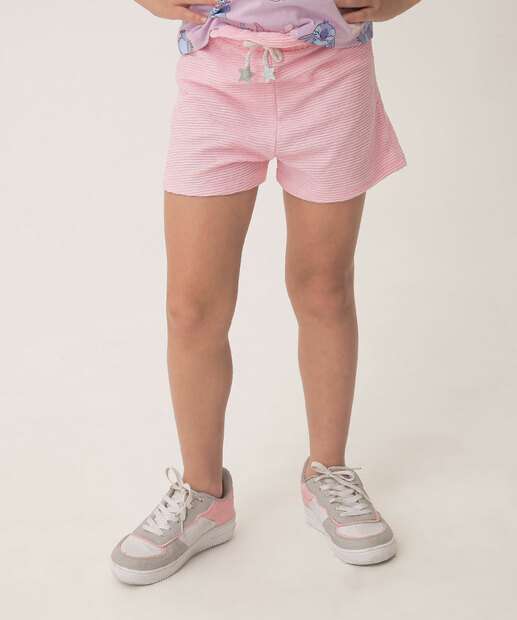 Short Infantil Clochard Textura Tam 4 a 10