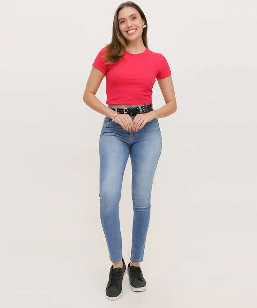 Calça Jeans Skinny Feminina Brilho Biotipo