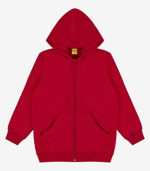 Jaqueta Infantil Moletom com Capuz Rovitex Kids Vermelho