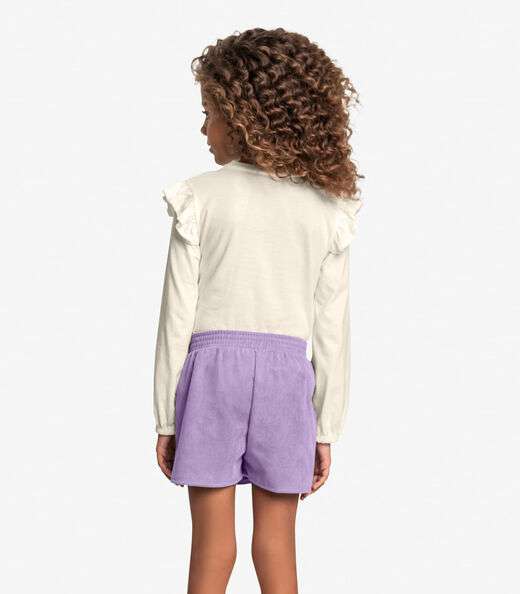 Conjunto Infantil Blusa Com Shorts Saia Trick Nick Roxo