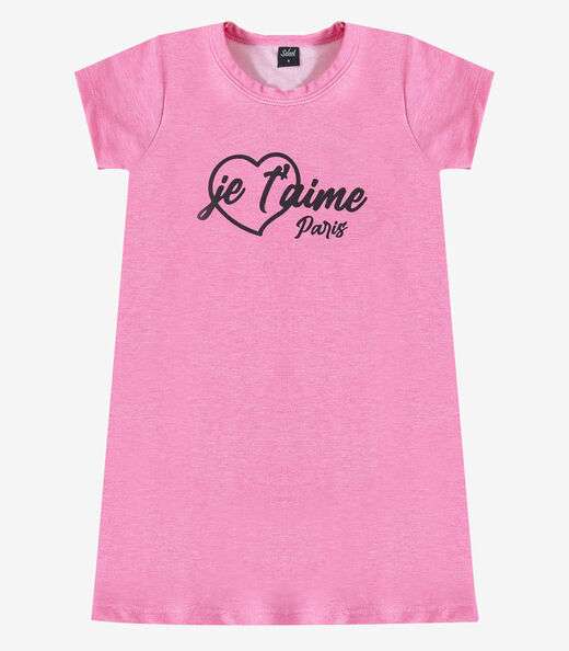 Image_Vestido Feminino Infantil em Molecotton Select Rosa
