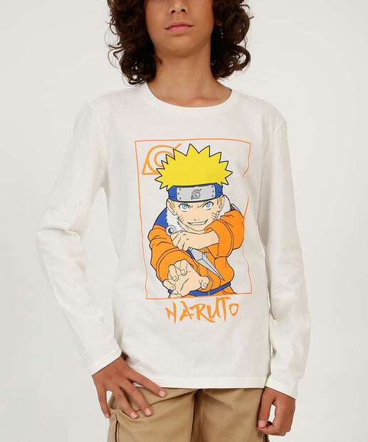 Camiseta Juvenil Estampa Frontal Naruto Tam 10 a 16