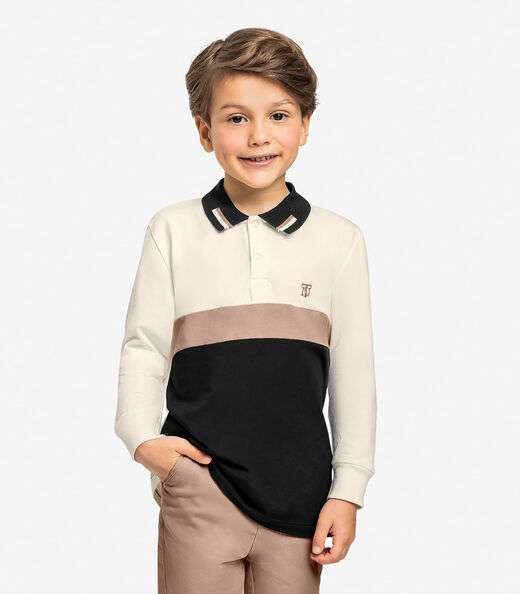 Image_Polo Infantil Masculino Manga Longa Trick Nick Bege