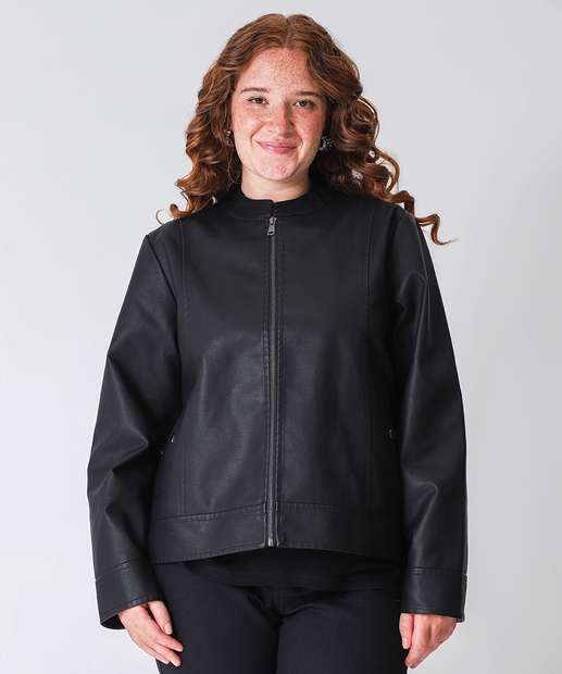 Image_Jaqueta Plus Size Feminina Básica Marisa Preto