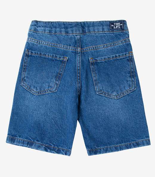 Bermuda Masculina Infantil Jeans Trick Nick Azul