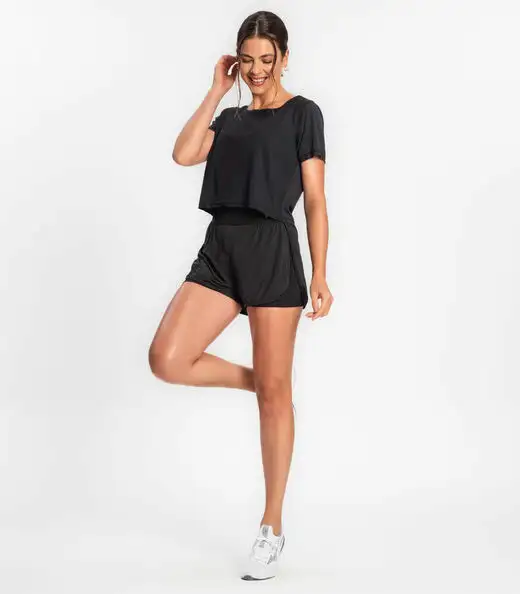 Blusa Feminina Dry Fit Para Academia FTK Preto