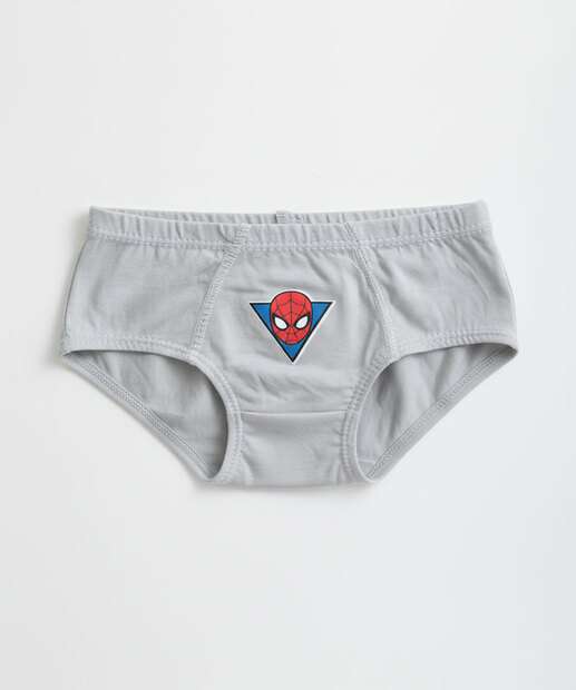 Kit 5 Cuecas Infantil Homem Aranha Tam 2 a 12 Azul