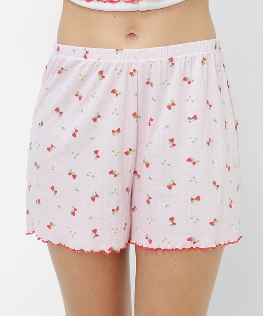 Pijama Feminino Estampa Morangos Marisa Rosa