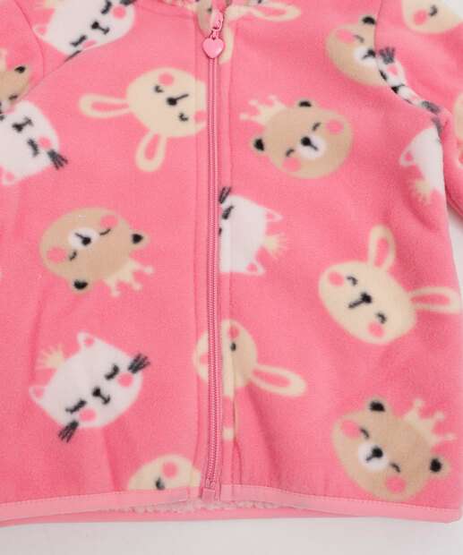 Jaqueta infantil Coelhos Capuz Marisa Tam 1 a 4