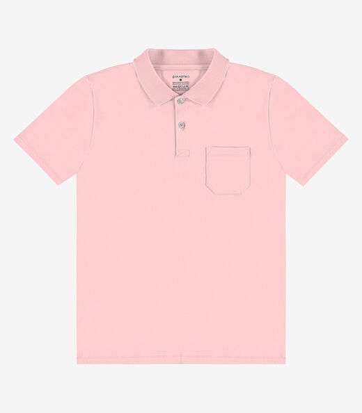 Polo Masculina Com Bolso Cotton Leve Diametro Rosa