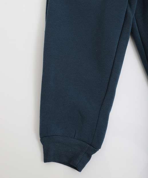 Calça Infantil Jogger Moletom Marisa Tam 1 a 3 Azul