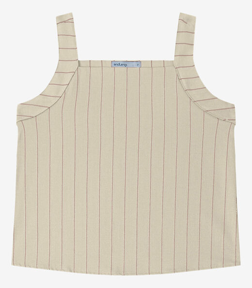 Regata Feminina Decote Quadrado Endless Bege