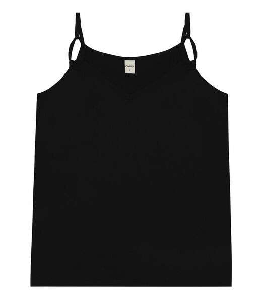 Blusa De Alça Semi Acabada Malha Delicate Rovitex Preto
