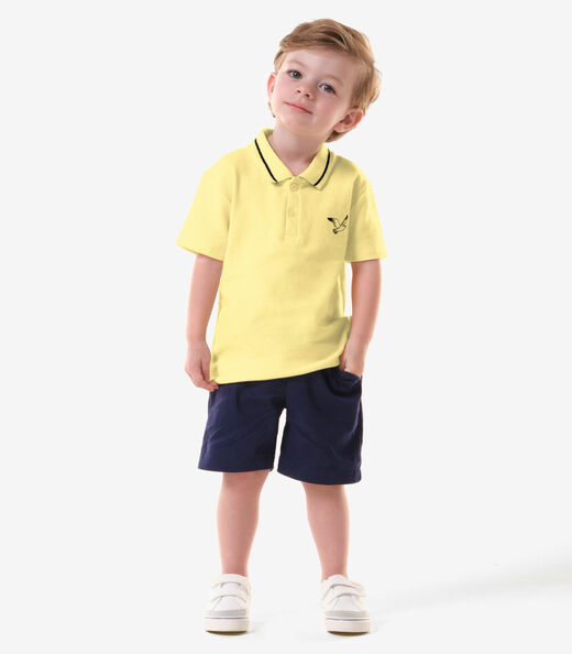 Conjunto Infantil Polo Com Bermuda Trick Nick Amarelo