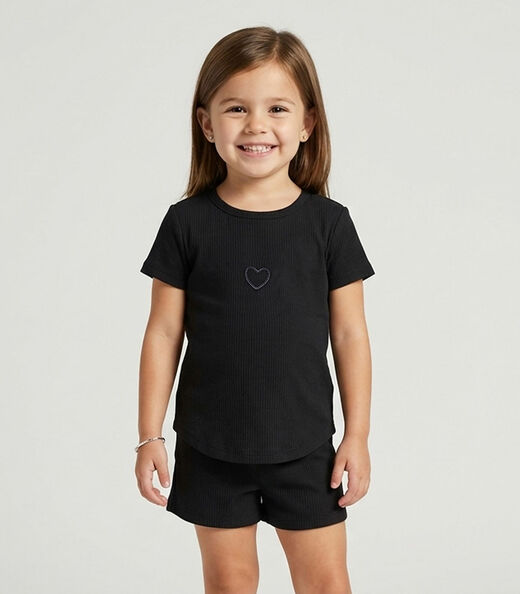 Image_Conjunto Infantil Menina Blusa e Short Select Preto