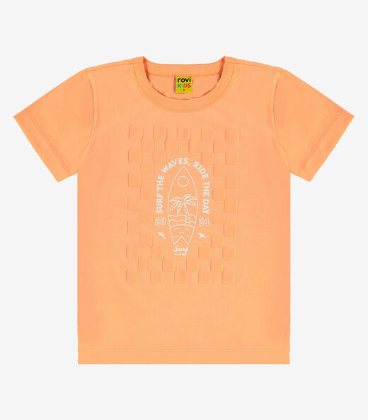 Camiseta Infantil Meia Malha Rovi Kids Laranja