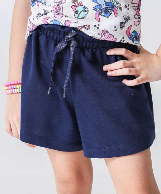Short Infantil Moletinho Clochard Marisa Tam 4 a 10 Azul
