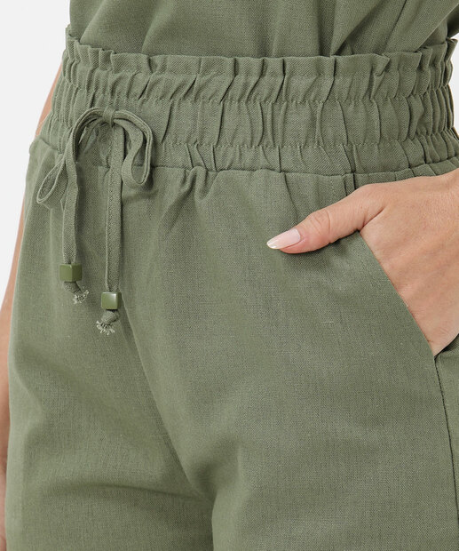 Short Feminino Amarração Bolsos Marisa Verde