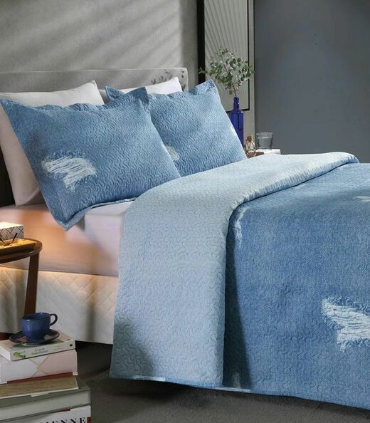 Jogo de Cobre Leito Queen 3 Peças Lar E Lazer Azul