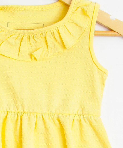 Vestido Infantil Textura Babado Marisa Tam 1 a 4 