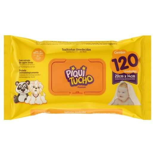 Image_Lenço Umedecido Piquitucho Premium 120 Unidades