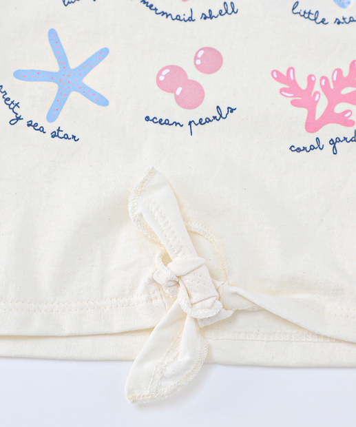 Camiseta Infantil Fundo do Mar Marisa Tam 1 a 3 Off White