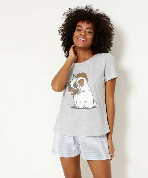 Pijama Feminino Estampa Cachorro Marisa