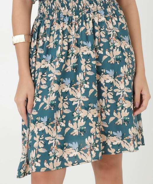 Vestido Feminino Lastex Estampa Flores Marisa
