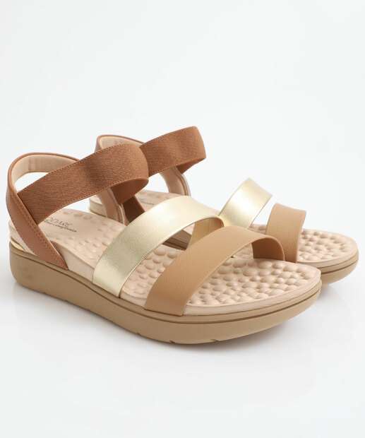 Sandália Feminina Flatform Tiras Modare Marrom
