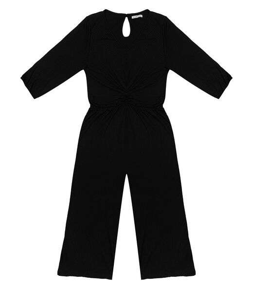 Macacão Feminino Plus Size Mangas 3/4 Secret Glam Preto