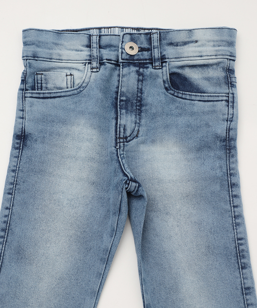 Calça Infantil Jeans Skinny Bolsos Tam 4 a 8 Azul
