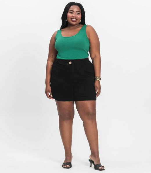 Regata Feminina Plus Size Secret Glam Verde