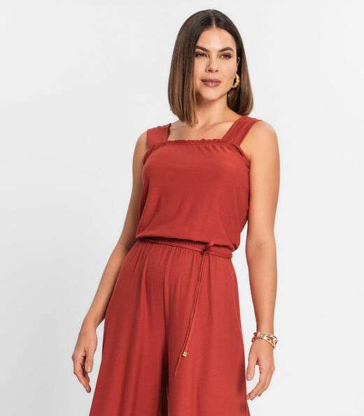 Macacão Pantacourt Feminino Rovitex Laranja