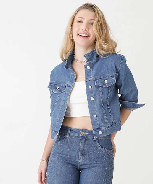 Jaqueta Feminina Jeans Botões Marisa
