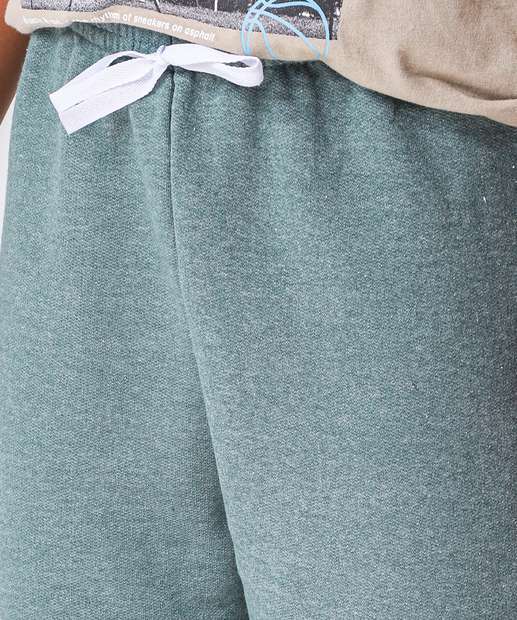 Bermuda Juvenil Moletom Mescla Marisa Tam 10 a 16 Verde