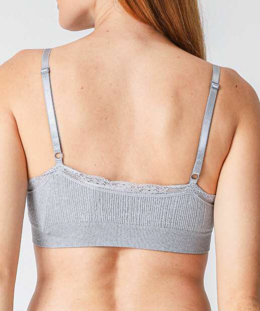 Sutiã Top Sem Costura Com Bojo Removível Renda Marisa