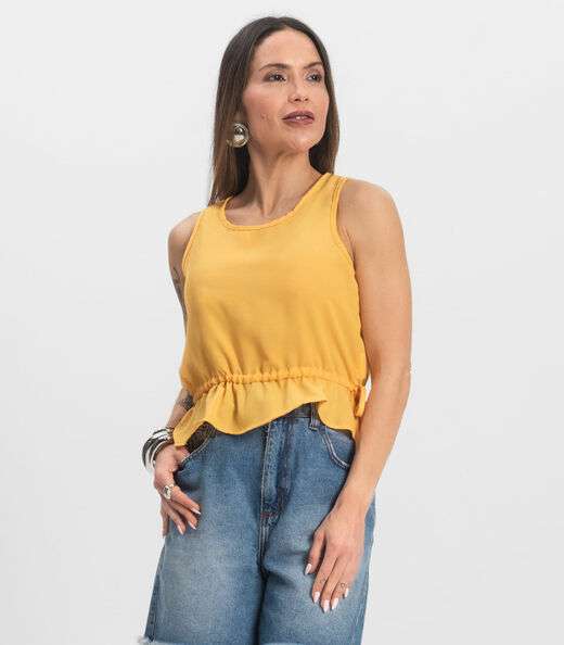 Image_Regata Feminina em Crepe Infinita Cor Amarelo