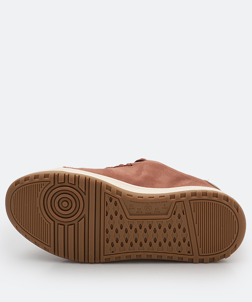 Tênis Feminino Casual Recortes Ramarim Marrom